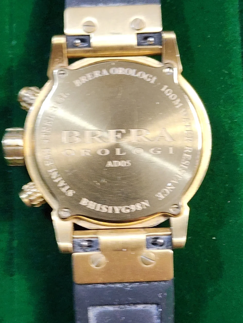 $980/Brera Orologi Chronograph Watch Gold Tone White Dial For Repair Not Working